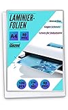 100 PREMIUM Laminierfolien A4-2 x 80 Mic - glänzend - FÜR PERFEKTE...