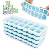 4 Stück Eiswürfelform, Eiswürfelform für Eiswürfel, Mit Deckelm, Eiswürfelbehälter...