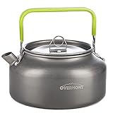 OVERMONT Tragbar Aluminium Camping Wasserkocher Kessel Teekanne Kaffeekanne für...