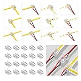 Silkwish 20 Stück LED Verbinder 2 Polig 8mm, COB/SMD LED Streifen Verbinder 2...