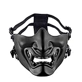 AOUTACC Airsoft Halbgesichtsmasken, Evil Demon Monster Kabuki Samurai Hannya Oni...