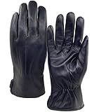 ZLUXURQ Herren Handschuhe aus weichem Leder mit Wollfutter, hochwertige Winterhandschuhe...