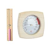 SKJJL Saunathermometer und Sanduhr, Sauna Thermometer Holz, Wandmontage Sanduhr Sauna 15...