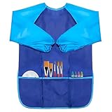 Voarge Malschürze, Nylon, wasserdicht, Malschürze mit Ärmeln für Kinder von 7 bis 12...