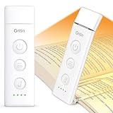 Gritin Leselampe Buch Klemme, USB C Wiederaufladbare Buchlampe Augenschonende Leselicht...
