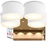 SSC-LUXon CELI-X LED Aufbauspot flach 4er Set mit großer Leuchtfläche - LED GX53 mit 5W...