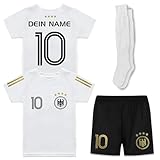 Deutschland Fußballtrikot-Set personalisiert für Jungen & Mädchen – mit deinem Namen...