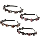 PIGMANA Kristall-Stirnband,4 Stück Sparkle Stirnbänder mit Strass 8 kleine Haarspangen |...