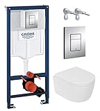 Grohe Rapid SL Vorwandelement inkl. Drückerplatte + Lavita Wand WC ohne Spülrand +...