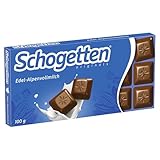 Schogetten Edel-Alpenvollmilch 100g Schokoladentafel, praktisch einzeln portioniert. Ein...