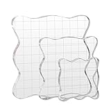 Kesote 3 Stück Stempelblock Set Acrylblock mit Gitter für Scrapbook Fotoalbum,...