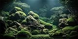 MIRRORANG 91x41cm Tropische Fische Tank Poster Hintergrund Flussbett & See...