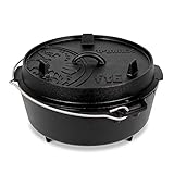 Petromax Feuertopf ft6 - Dutch Oven aus Gusseisen für Kochen und Backen - mit Deckel,...