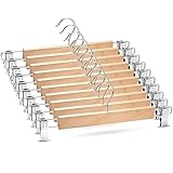10 Stück 35cm Natur Kleiderbügel aus Holz,Robust Rockbügel, Hosenbügel mit...