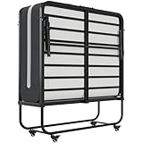 DICTAC Klappbett 90x200 cm Erwachsene Gästebett Klappbar mit 10cm Schaumstoff Matratze...