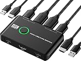 Rybozen KVM Switch, 4K 60Hz HDMI KVM Switch 2PC 1 Monitor, 2 Port Box USB HDMI Switches...