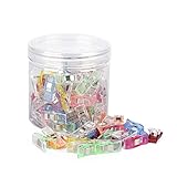 ewtshop® 100 Stück Stoffklammern, Wonder Clips, Kunststoffklammern farbig, mit...