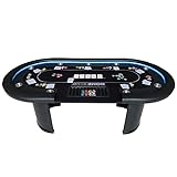 Home Deluxe - Pokertisch Full House - mit LED Beleuchtung und Getränkehalter, für bis zu...