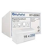 Hypafol Papierhandtücher 4000 Blatt | weiß | 2-lagig, 24x21 cm | praktischer V-Falz für...
