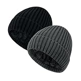Chalier 2er Slouch Beanie Strickmütze Wintermütze Herren Damen, Warme Winter...