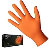 Nitrilhandschuhe MERCATOR GoGrip Orange, Einmalhandschuhe, puderfreie...