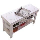 SUNMME Flur-Aufbewahrungsbank, Schuhhocker mit 2-stufigem Regal, für Zuhause, Wohnzimmer,...