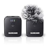 SONICAKE Lavalier Mikrofon Wireless 2,4 GHz 50m Reichweite für iPhone/Android/DSLR...