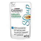 Gourmet Crystal Soup für Katzen mit naturbelassenem Thunfisch und Garnelen,...