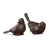 Loberon Deko-Vogel 2er Set Birdy, Schöne Antik-Patina, Detailliert Gefertigt,...