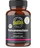 Biotiva Flohsamenschalen Bio Kapseln - 150 Stück - 700mg - Ballaststoffe -...