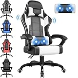 Airfish Bürostuhl Ergonomisch Gaming Stuhl Massage Gaming Sessel mit Kopfstütze...