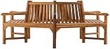 Unique Nature Teak-Rundbank mit Armlehnen – 360 Grad Baumbank – wetterfest – 250 cm...