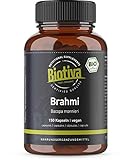 Biotiva Brahmi Kapseln Bio - 150 Veggie Kapseln - 500mg pro Kapsel - Bacopa...