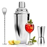 ASANMU Cocktailshaker Set, 750ML Cocktail Shaker Edelstahl Professioneller Cocktailmixer...