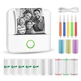 GuKKK Mini Drucker, Mobiler Fotodrucker, Tragbarer, Wireless Thermodrucker, mit...