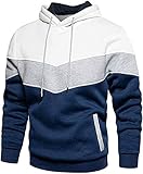 comefohome Hoodie Herren Pullover Langarm Sweatjacke Kapuzenpullover Farbblock...