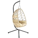 HinHocker Hängesessel mit Gestell | Creme | Hängeschaukel für Indoor und...