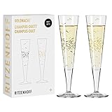 Ritzenhoff 6031003 Champagnerglas 200 ml – Serie Goldnacht Duett 2022 2x Designerstück...