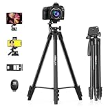 KINGJOY Handy Kamera Stativ 60' Leichtes Smartphone Stativ mit Fernauslöser,...