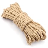 Hanfseil, Juteseil 10 mm 10 m, Natur Tau Seil Kordel, Juteschnur Bastelschnur für Garten,...