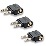 IZyufan 3 Stück Flugzeug Adapter, Airline Adapter Flugzeugadapter 3,5 mm Stereo...