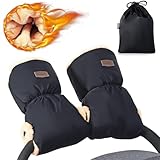 Orzbow Handwärmer Kinderwagen,Wasserdicht Künstliche Lammfell Handschuhe Kinderwagen mit...
