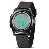 HANPOSH Uhren Herren Digital Herren Uhr 3 ATM Wasserdicht Sport Armbanduhr mit Wecker,...