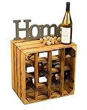 Kistenkolli Altes Land Weinregal 16er weiß/Natur/geflammt Maße 40x40x27cm...