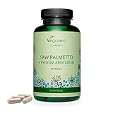 SAW PALMETTO + PYGEUM Kapseln Vegavero ® | Hochdosiert: 500 mg Sägepalmenextrakt (40:1)...