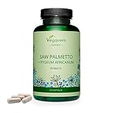 SAW PALMETTO + PYGEUM Kapseln Vegavero ® | Hochdosiert: 500 mg Sägepalmenextrakt (40:1)...