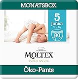 Moltex Pure & Nature Öko Pants Größe 5 Junior (9-14 kg) Monatsbox - 80 Bio Windeln