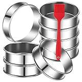 Reinscer 8er-Pack Englische Muffinringe, 10,2 cm, Crumpet-Ringe, Edelstahl, Doppelt...