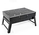 Tragbarer Faltbarer Grill Terrassengrill Holzkohlegrill Herd Edelstahl Outdoor Camping...
