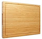 Extra großes XXXL Bambus-Schneidebrett, 60 x 40 x 3.2 cm, zum Schneiden von...